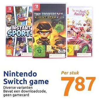 Action Nintendo switch game aanbieding
