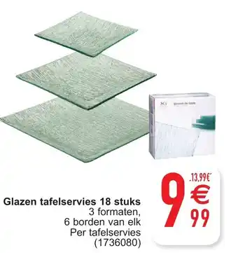 Cora Glazen tafelservies 18 stuks aanbieding