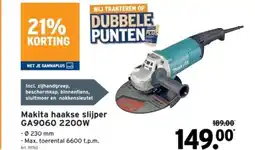 GAMMA Makita haakse slijper GA9060 2200W aanbieding