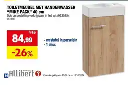 Hubo TOILETMEUBEL MET HANDENWASSER “MIKE PACK” 40 cm aanbieding