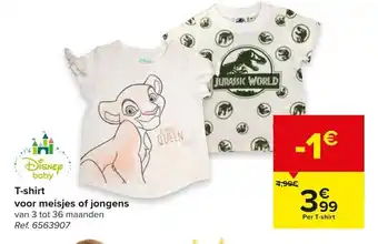 Carrefour T-shirt voor meisjes od jongens aanbieding