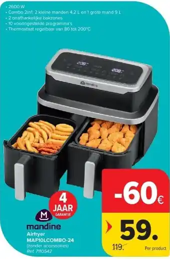 Carrefour Airfryer MAF10LCOMBO-24 aanbieding