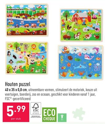 ALDI Houten puzzel aanbieding
