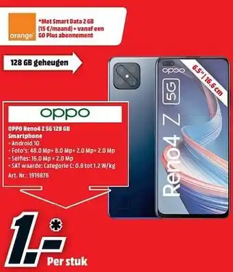 Oppo reno4 z 5g 128 gb smartphone