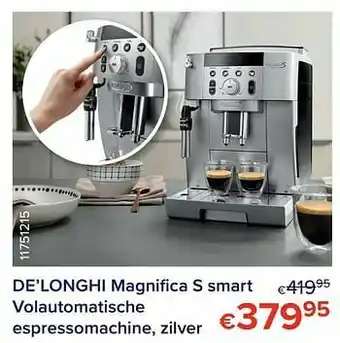 Euroshop Delonghi magnifica s smart volautomatische espressomachine, zilver aanbieding