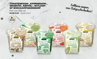 Jumbo Tomatenroom- kippenroom- groente- kervel- witloofof boschampignonsoep aanbieding