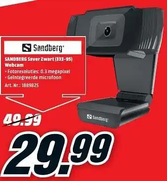 Sandberg saver zwart (333-95) webcam