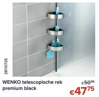 Euroshop Wenko telescopische rek premium black aanbieding