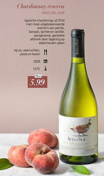 ALDI Chardonnay reserva aves del sur aanbieding