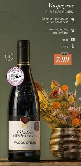 ALDI Vacqueyras rubis des vignes aanbieding