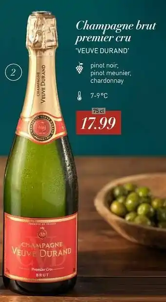 ALDI Champagne brut premier cru veuve durand aanbieding