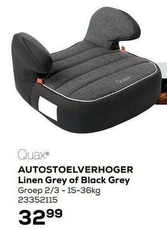 Supra Bazar Autostoelverhoger linen grey of black grey aanbieding