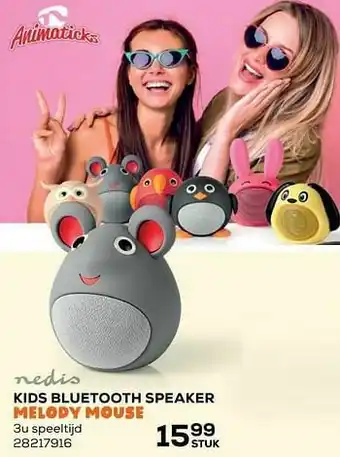 Nedis kids bluetooth speaker melody mouse