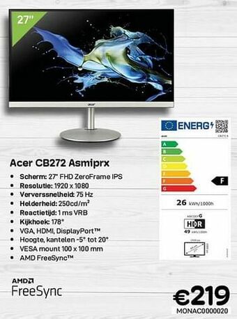 CompuDeals Acer cb272 asmiprx aanbieding