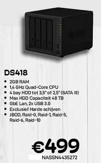 CompuDeals Syno logy ds418 aanbieding