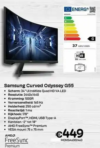 CompuDeals Samsung curved odyssey g55 aanbieding
