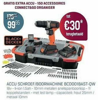 Black + decker accu schroef-boormachine bcd001bast-qw