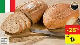 Carrefour Market Toscaans brood wit of bruin aanbieding