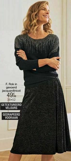 Damart Rok in gevoerd jacquardtricot aanbieding
