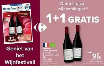Carrefour Market Frankrijk côtes du rhône cairanne domaine eyverine bio rood, 2020 aanbieding