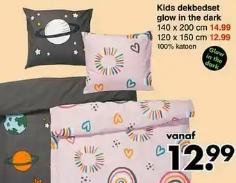Wibra Kids dekbedset glow in the dark aanbieding