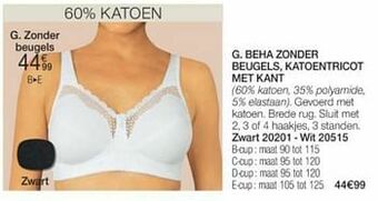 Damart Beha zonder beugels katoentricot met kant aanbieding