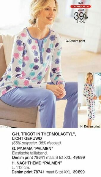 Damart Nachthemd palmen aanbieding