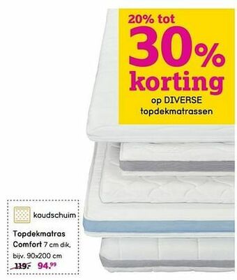 Leen Bakker Topdekmatras comfort aanbieding