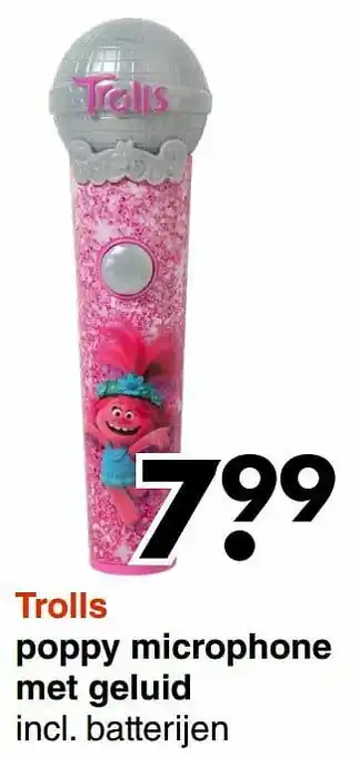 Trolls poppy microphone met geluid