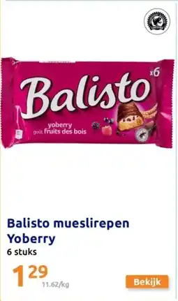 Action Balisto mueslirepen Yoberry aanbieding