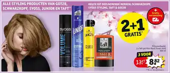 Kruidvat 3 x Taft gel Men Maxx Power Hold 300 ml aanbieding