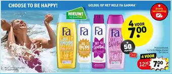 Kruidvat 4 x Fa Go Happy shower Gel 250 ml aanbieding