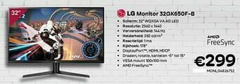 CompuDeals Lg monitor 32gk650f-b aanbieding