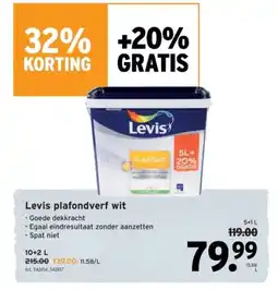 GAMMA Levis plafondverf wit aanbieding