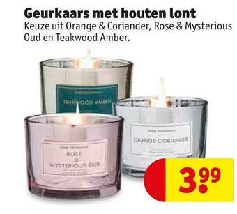 Kruidvat Geurkaars Met Houten Lont aanbieding
