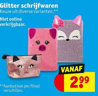 Kruidvat Glitter Schrijfwaren aanbieding