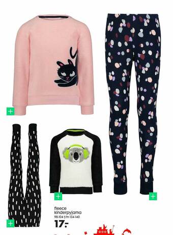 HEMA Fleece Kinderpyjama aanbieding