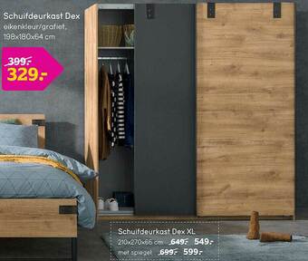 Leen Bakker Schuifdeurkast Dex Xl aanbieding