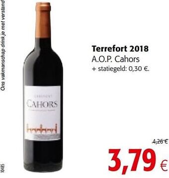Colruyt Terrefort 2018 a.o.p. cahors aanbieding