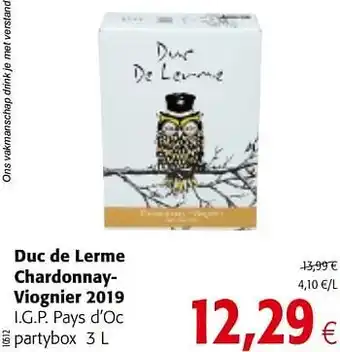Colruyt Duc de lerme chardonnayviognier 2019 i.g.p. pays d`oc aanbieding
