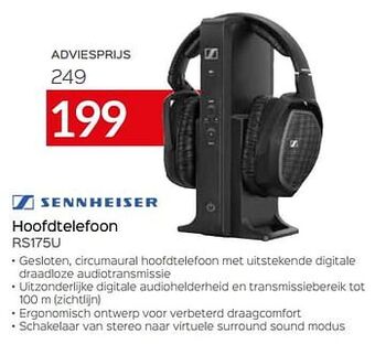 Selexion Sennheiser hoofdtelefoon rs175u aanbieding