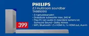 Selexion Philips 2.1 multiroom soundbar tab850510 aanbieding
