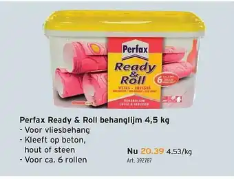 GAMMA Perfax Ready & Roll Behanglijm 4.5kg aanbieding
