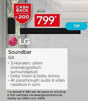 Selexion Lg soundbar gx aanbieding