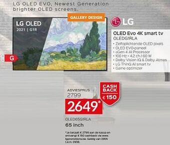 Selexion Lg oled evo 4k smart tv oled65g1rla aanbieding