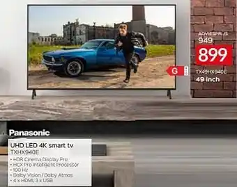 Panasonic uhd led 4k smart tv tx49hx940e