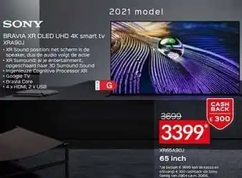 Selexion Sony bravia xr oled uhd 4k smart tv xr65a90j aanbieding