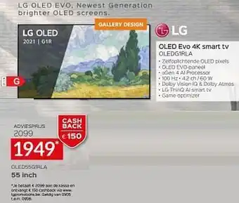Selexion Lg oled evo 4k smart tv oled55g1rla aanbieding