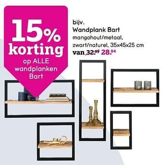 Leen Bakker Wandplank bart aanbieding