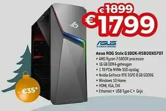 Exellent Asus rog strix g10dk-r5800x070t aanbieding